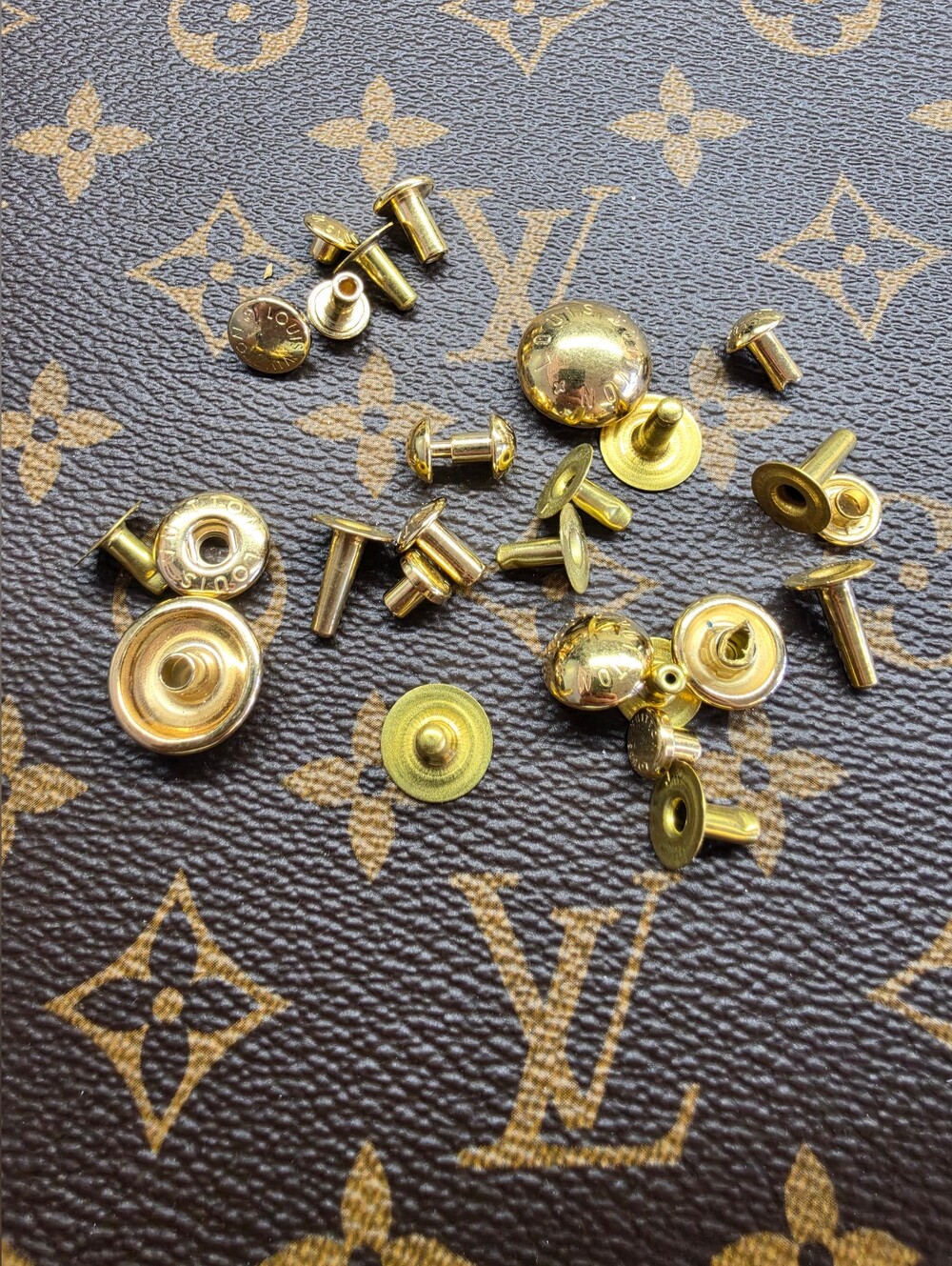 Louis Vuitton Gold Tone Rivet & Snap Hardware Set